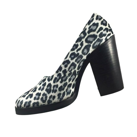 Rampage Asha Platform Block Heels Womens 7 M Gray Leopard Print Embroidered Rose - Picture 9 of 12